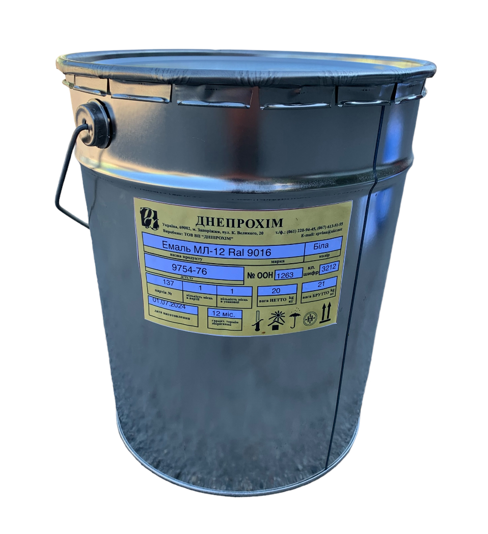 Емаль МЛ-12 Дніпрохім біла RAL 9016